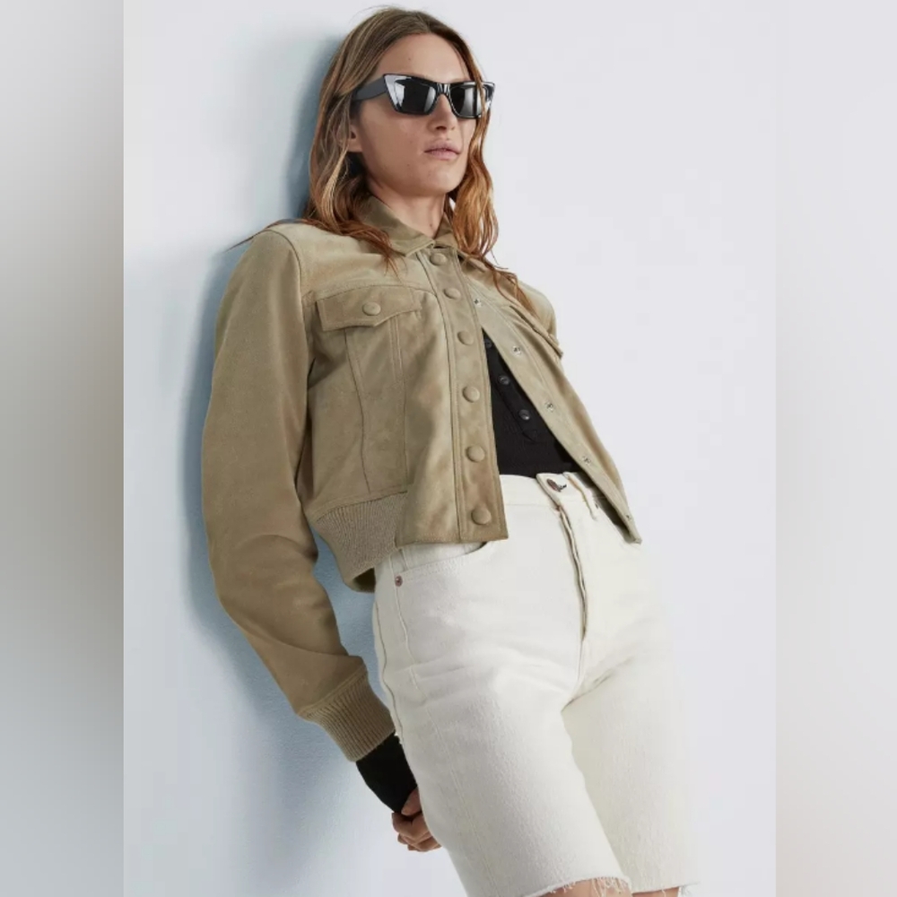 Rag & Bone Vintage Bermuda Short. Color:Ecru. Size 32 (10-12) - Picture 2 of 13